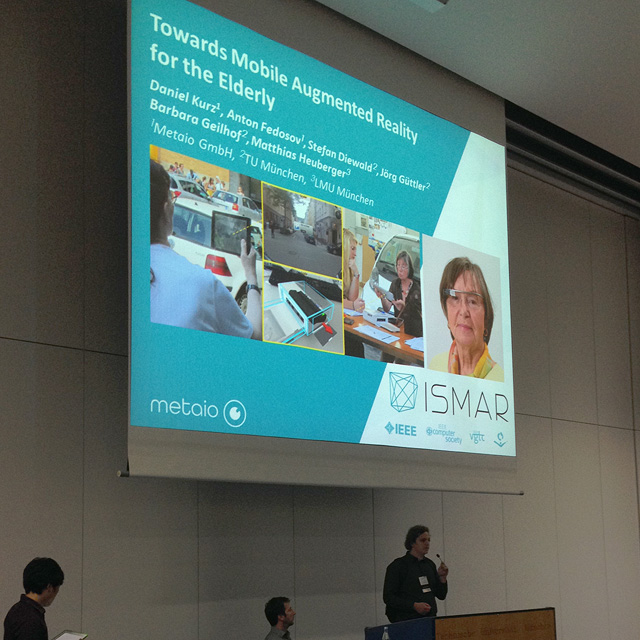 Daniel Kurz @ ISMAR 2014: Towards Mobile Augmented Reality for the Elderly